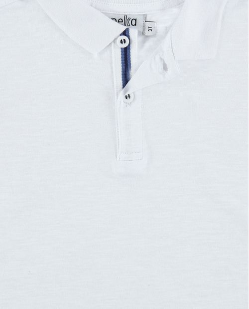 Camiseta Polo Manga Corta Blanca de Bebé Niño