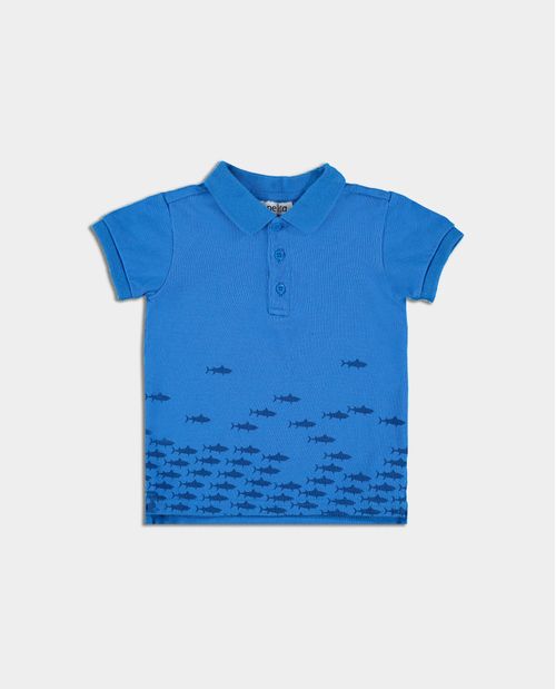 Camiseta Polo Manga Corta Azul de Bebé Niño