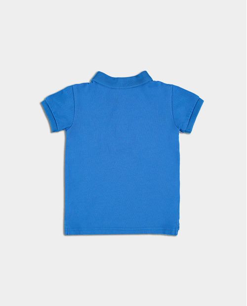 Camiseta Polo Manga Corta Azul de Bebé Niño