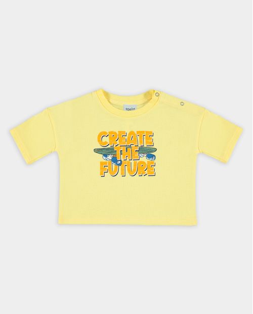 Camiseta Manga Corta  Amarilla de Bebé Niño
