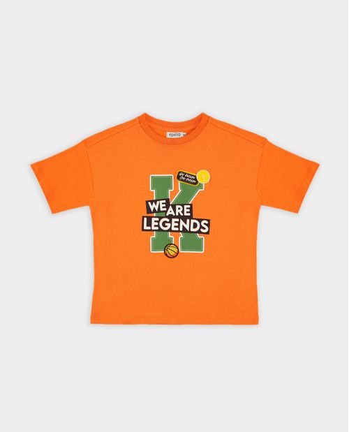 Camiseta Manga Corta Naranja de Niño